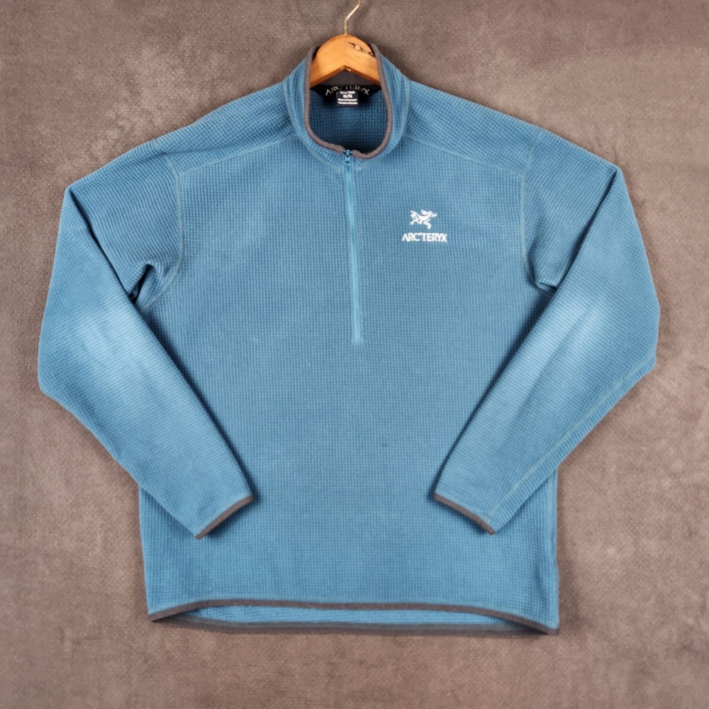 Arc'teryx Delta AR 1/2 Zip Pullover Mens XL Blue Polartec Grid Fleece Midlayer